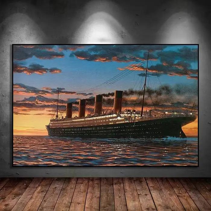 Toile de peinture abstraite du film classique The Boat In Titanic