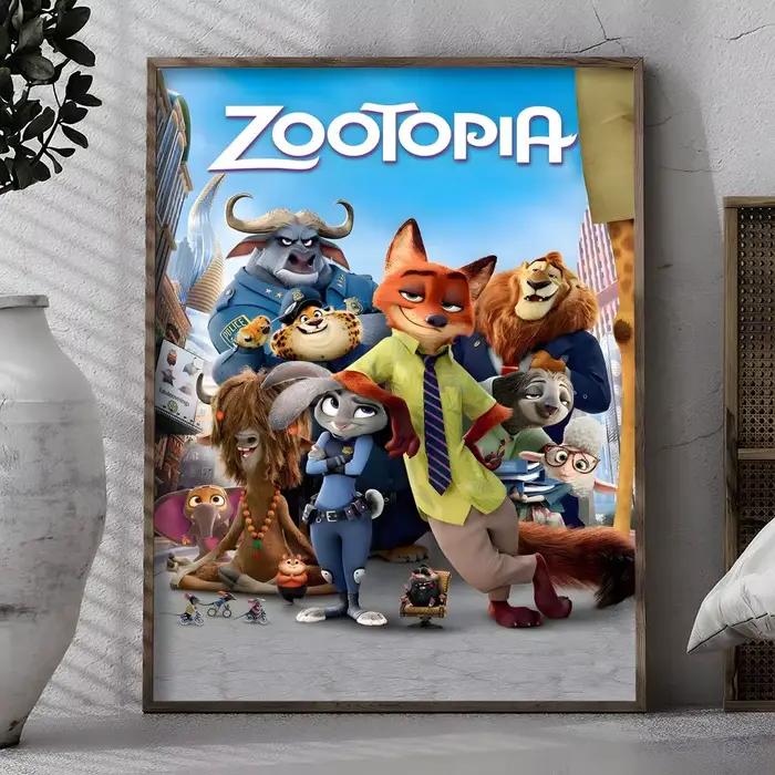 MINISO z-zootopie affiche de dessin animé autocollant Mural amovible auto-adhésif Art