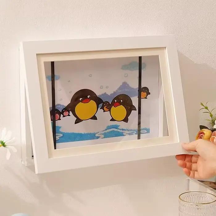 Cadre d'art magnétique A4 pour enfants, ouverture frontale, cadre interchangeable pour affiches, photos, dessins, peintures, affichage d'images, décoration de la maison