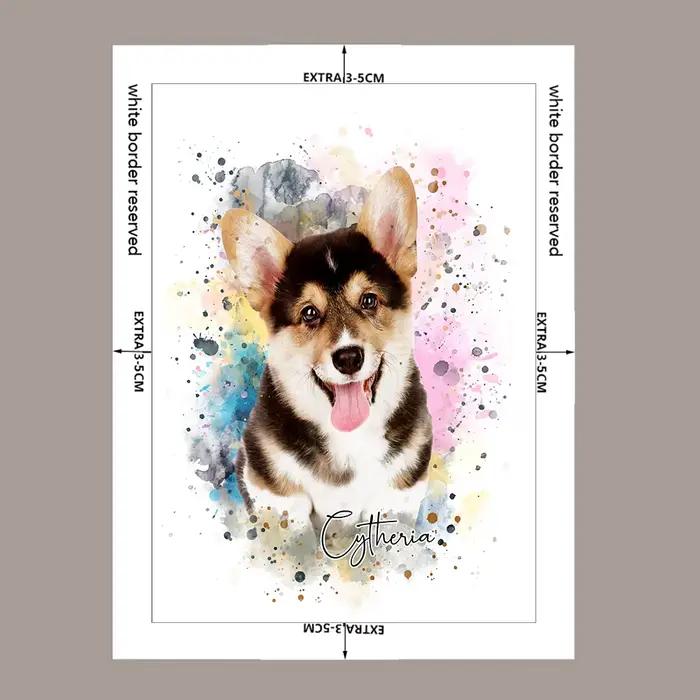 Portrait personnalisé de chien/chat avec nom