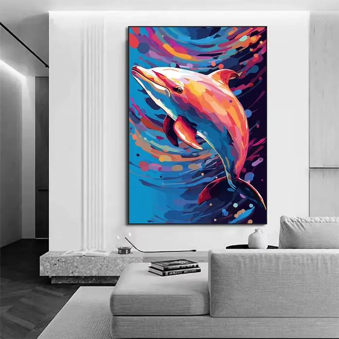 Abstrac – peinture sur toile d'animaux sauvages colorés