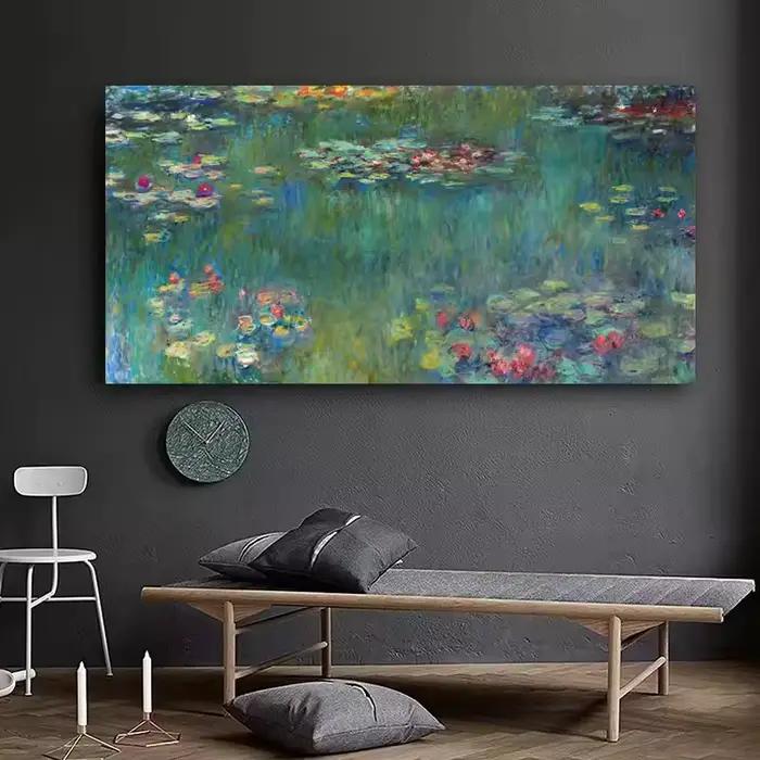 Toile de peintures de Lotus d'eau de Claude Monet