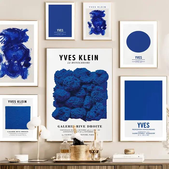 Toile abstraite Yves Klein Blue Soulages Circle