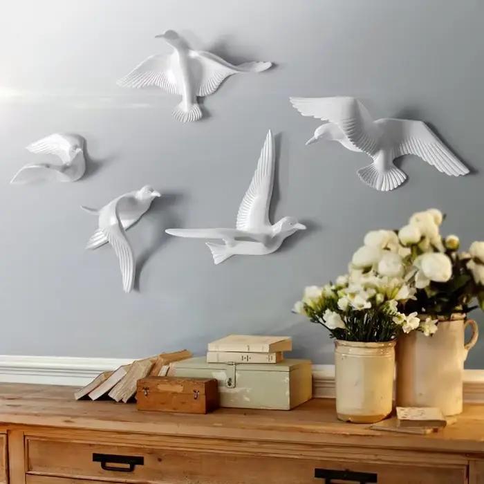 Décoration murale 3D en résine en forme de colombe pour salon européen
