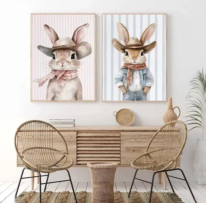 Affiche d'illustration de lapin mignon
