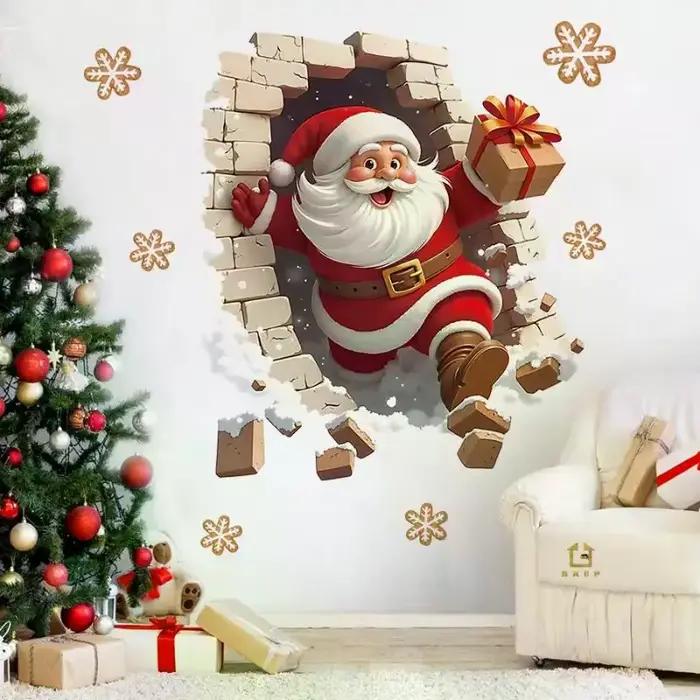 Autocollant mural du père noël