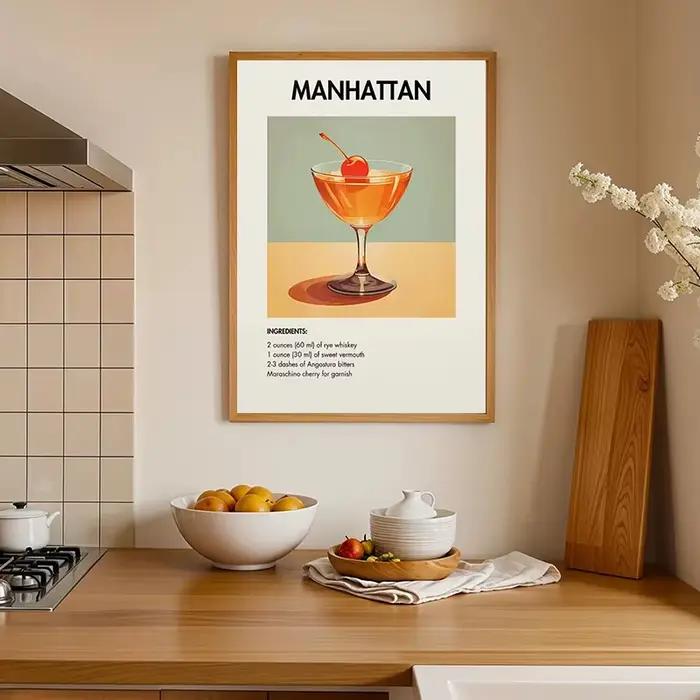 Affiche murale rétro française : Cocktails