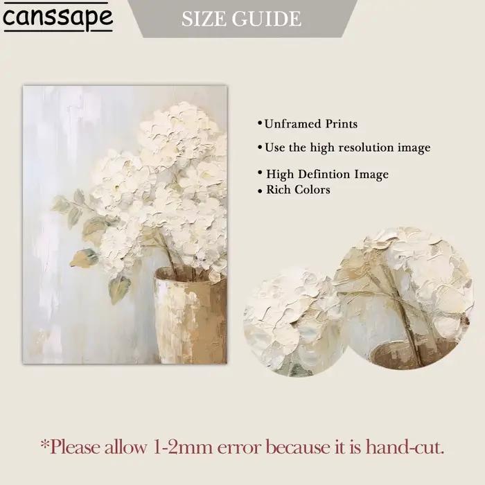 Peinture à l'huile de fleur blanche pour la décoration de salon