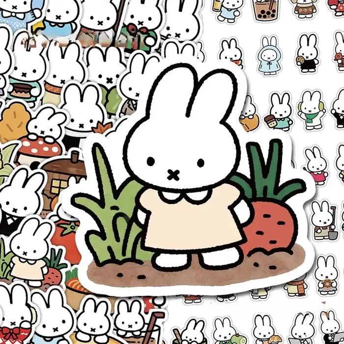 Autocollants décoratifs bidimensionnels créatifs et mignons à l'effigie de Miffy