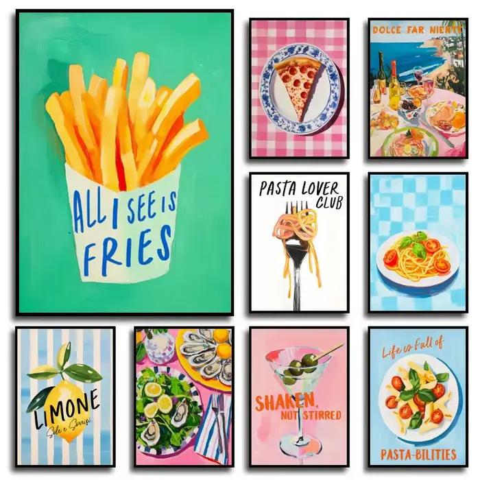 Affiche de fruits et vin alimentaires