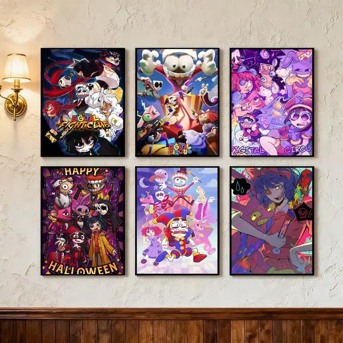 Affiche de dessin animé The Amazing Digital Circus, impression artistique, style Anime, décoration de maison, cadeau idéal, décoration de chambre parfaite