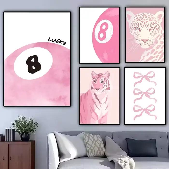 Affiche de décoration à motif rose