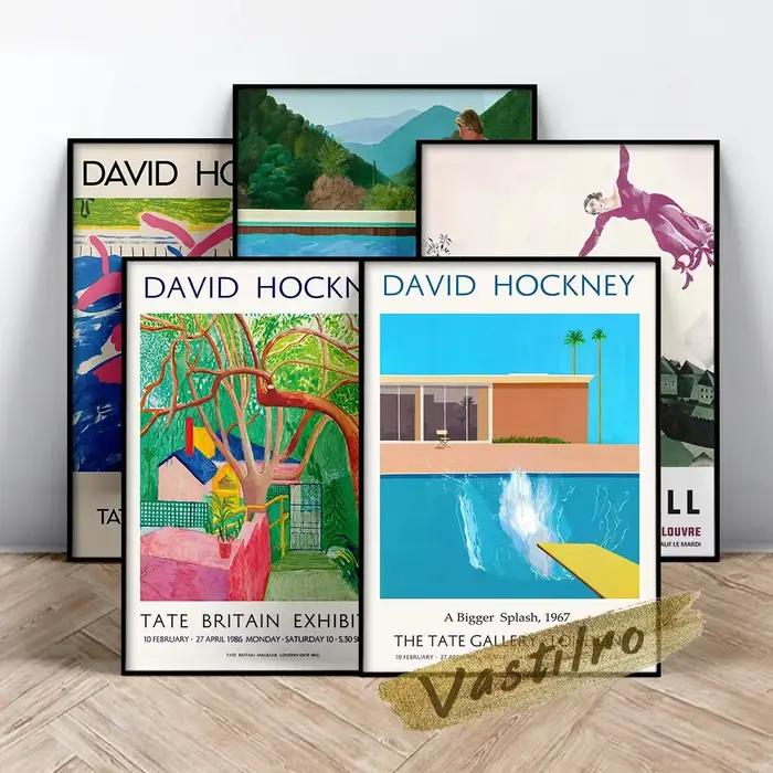 Exposition de David Hockney: peintures sur toile
