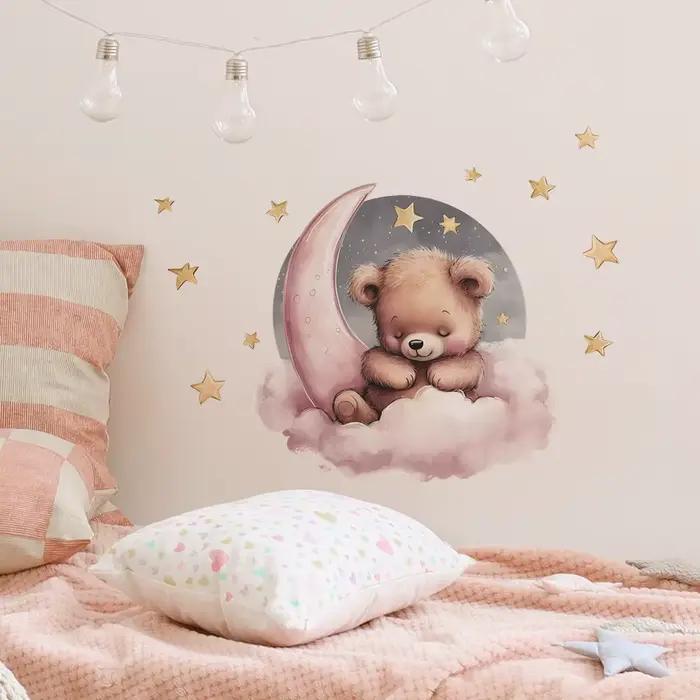 Autocollants muraux décoratifs en vinyle ours pour enfant