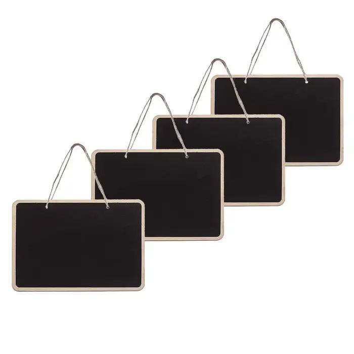 Tableau noir en bois d'arate Double face suspendu, 4 pièces