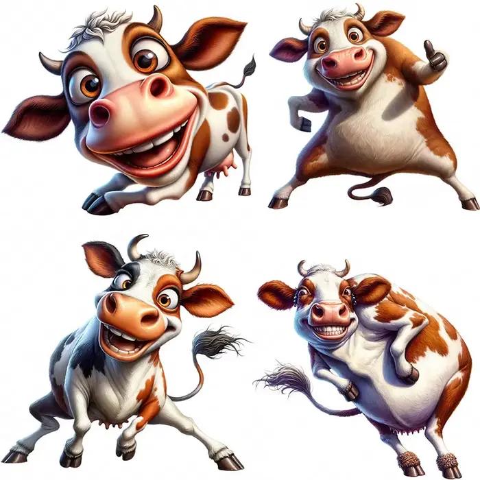 # Autocollants vache amusants