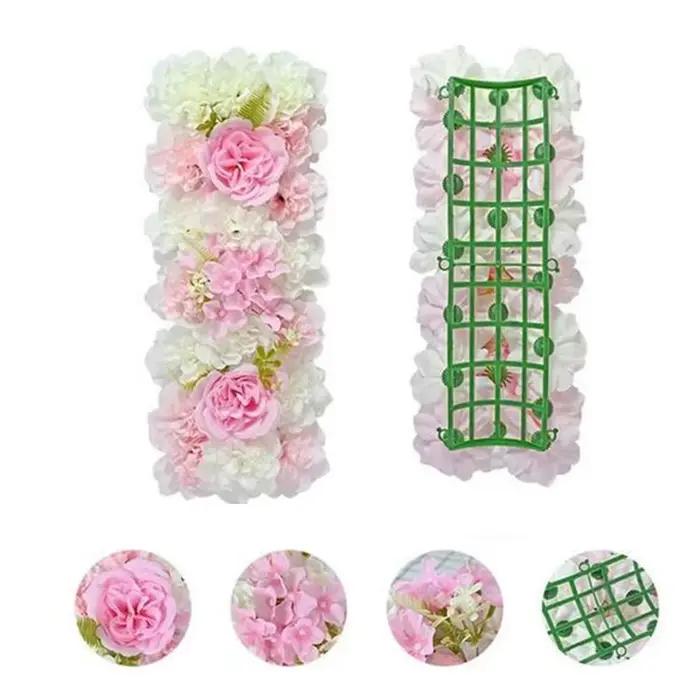 Panneau mural de fleurs artificielles simulées DIY 3D pour mariage
