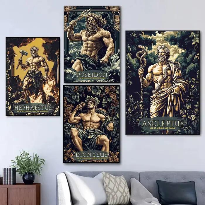 Affiches rétro de Portrait d'art de la mythologie grecque classique