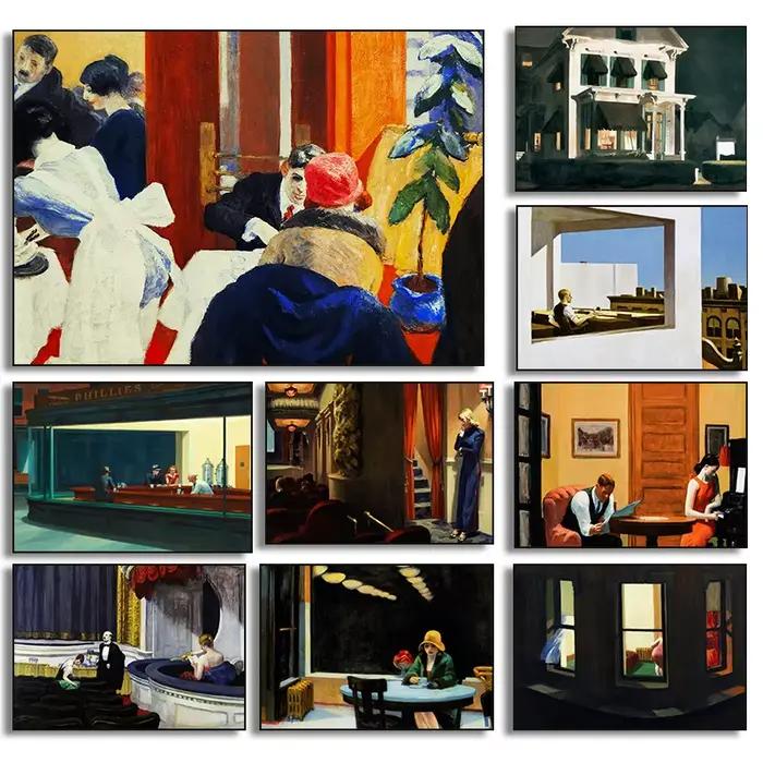 Célèbre peintre Edward Hopper exposition réalisme meubles maison musée artiste beaux affiches d'art toile peintures mur