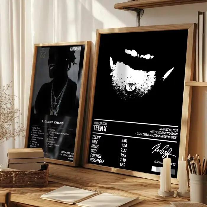 Affiche en toile de lin HD pour Album Pop Singer K_Ken CarsonS