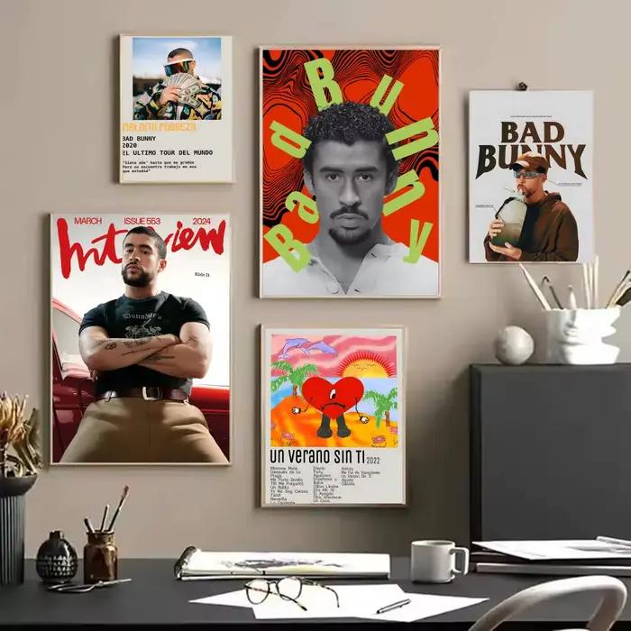Chanteur b-bad b-lapin peinture calligraphie sans cadre toile affiche Art mural parfait pour couloir décoration de la maison cadeaux de vacances
