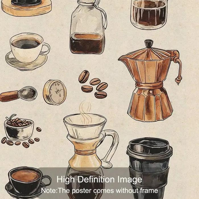Tableau de café rétro sans cadre/encadrement