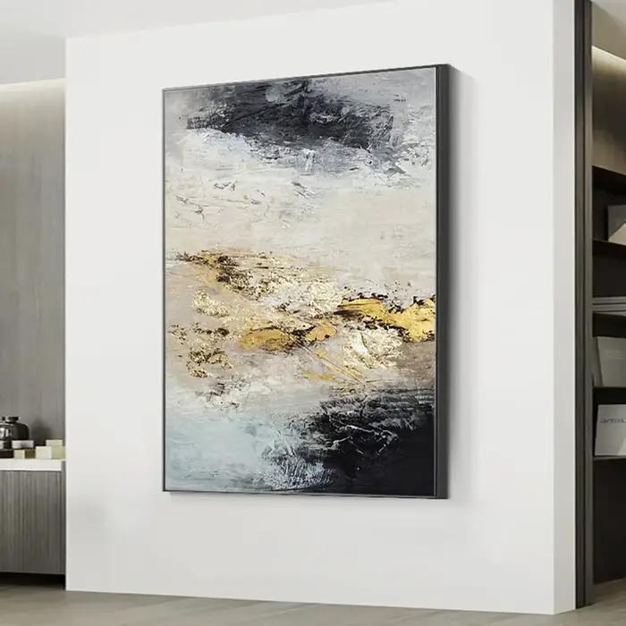 Peinture à l'huile peinte à la main sur feuille d'or