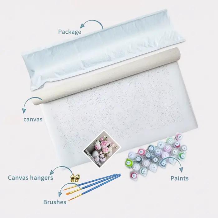 Kit de peinture par numéro de colibri de fleurs d'oiseau pour adultes