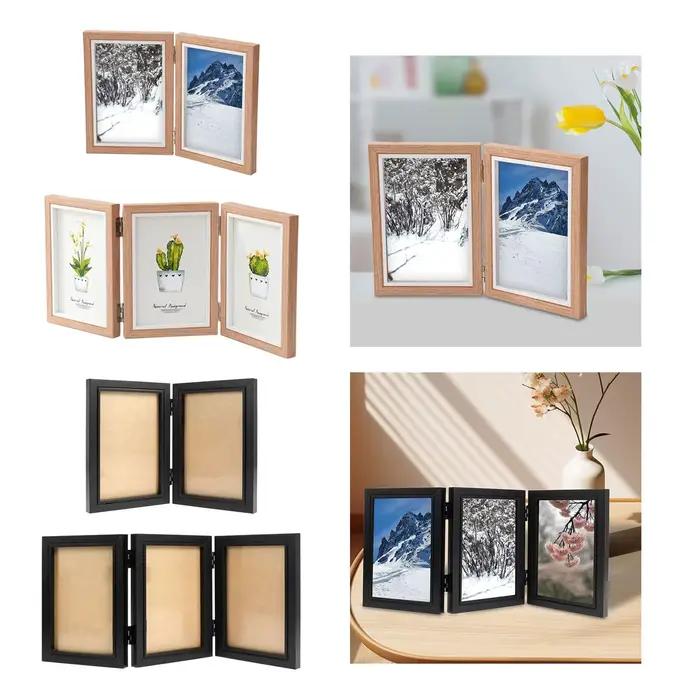 Cadre Photo à charnière pliable en bois