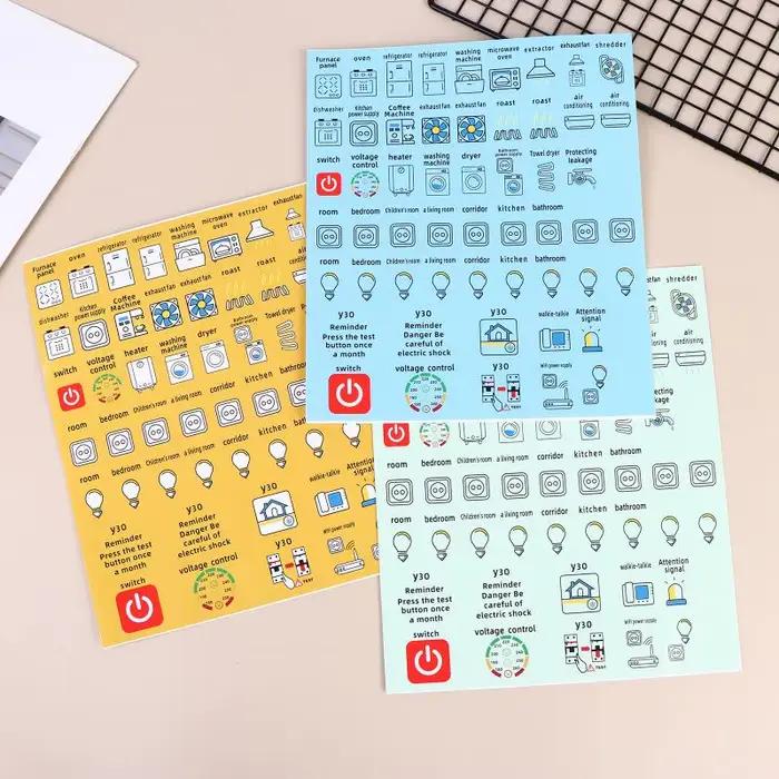 Offre Spéciale – Lot de 2/5 feuilles d'autocollants décoratifs étanches pour panneaux de disjoncteurs électriques (version anglaise)