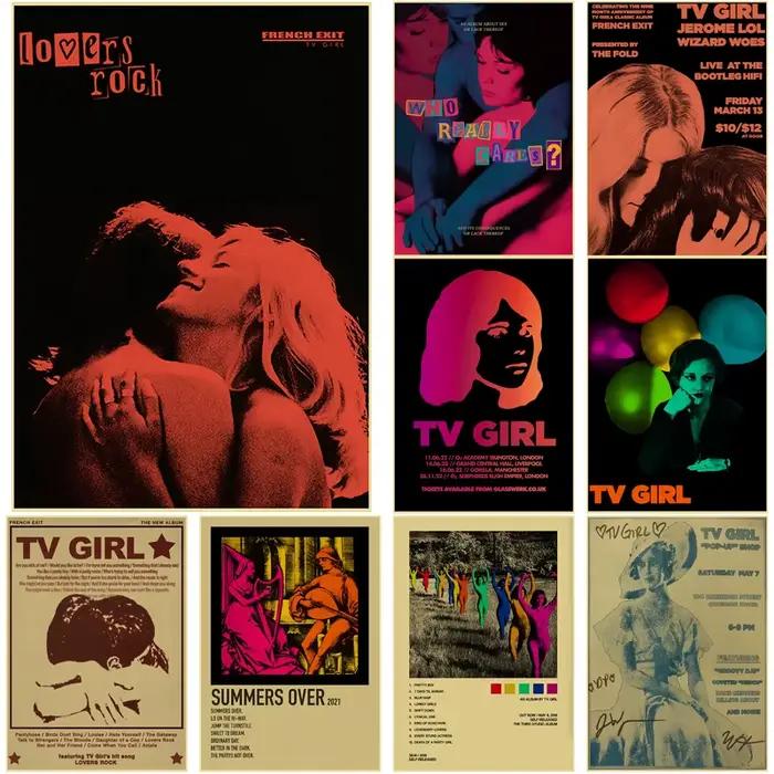 Affiches de fille TV rétro en papier Kraft, imprimés d'amoureux Rock Vintage, peinture artistique murale, étude, décoration de salon de maison, photo