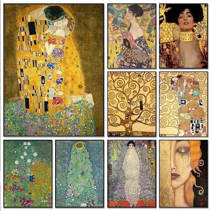 Classique célèbre Gustav Klimt Figure abstraite œuvre KissTree de la vie affiche impression toile peinture mur photo