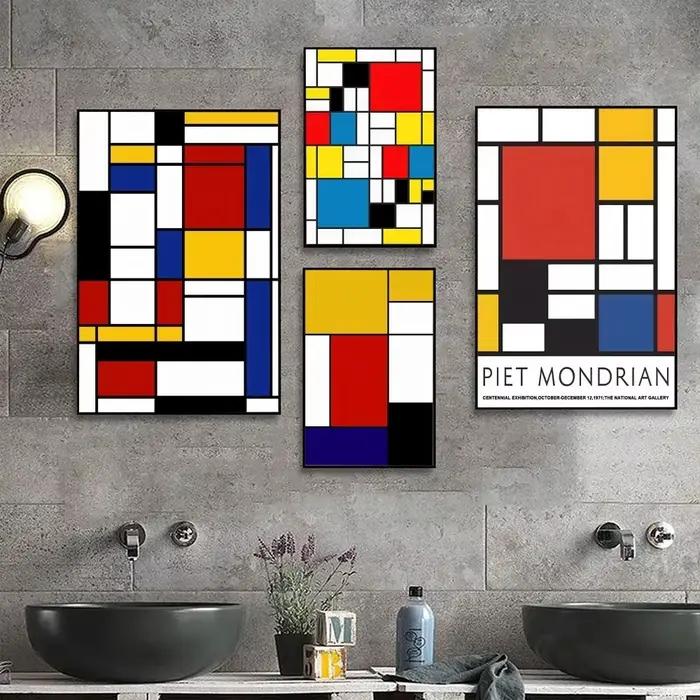 Affiche abstraite de Piet Mondrian