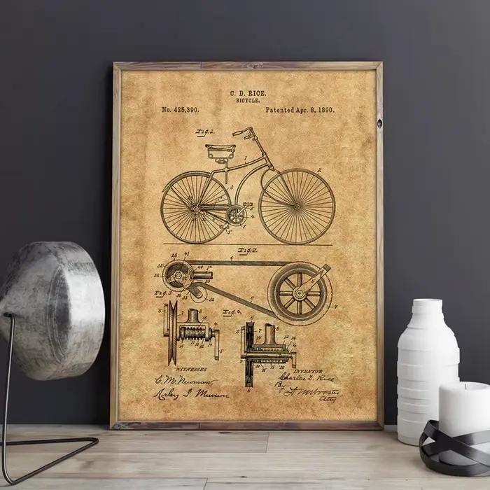 Affiches de peinture sur toile de vélo