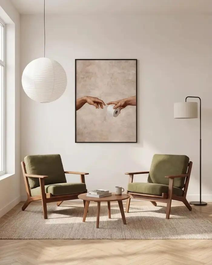 Impressions sur toile Michelangelo Toilet Paper