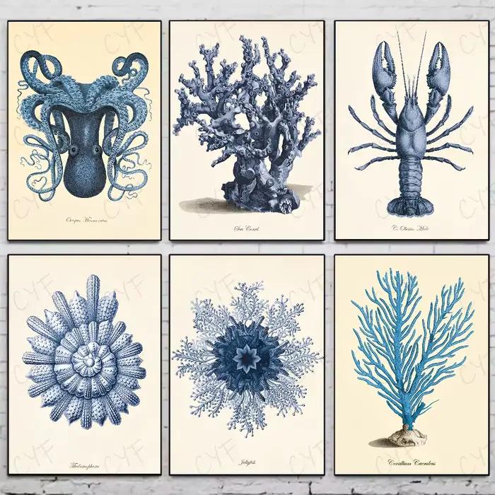 Affiche de creature de mer bleue