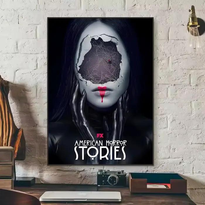 Affiche murale d'art gothique grotesque inspirée de l'anthologie américaine d'histoires d'horreur pour le salon