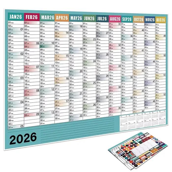 Calendrier mural 2026 nouvel