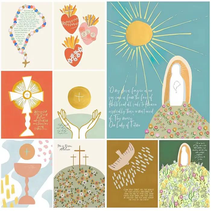 Affiche murale de notre-dame de Fatima catholique