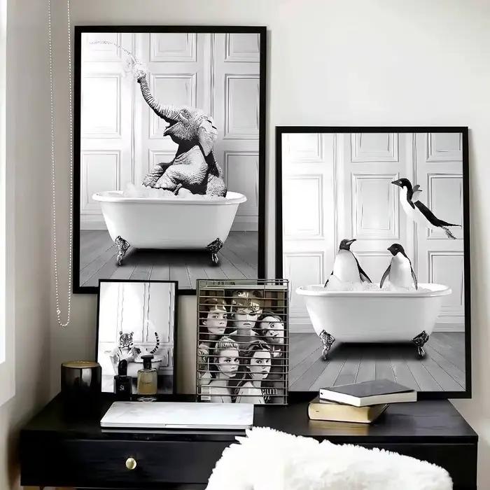 Affiches et impressions d'animaux pour décoration de salle de bain