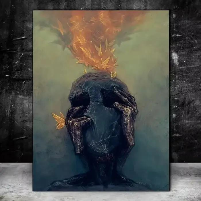 Zdzisław Beksiński oeuvre affiche imprime polonais surréaliste sombre toile peinture gothique mur Art pour salon décor à la maison