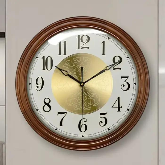 Grande horloge murale en bois massif pour salon
