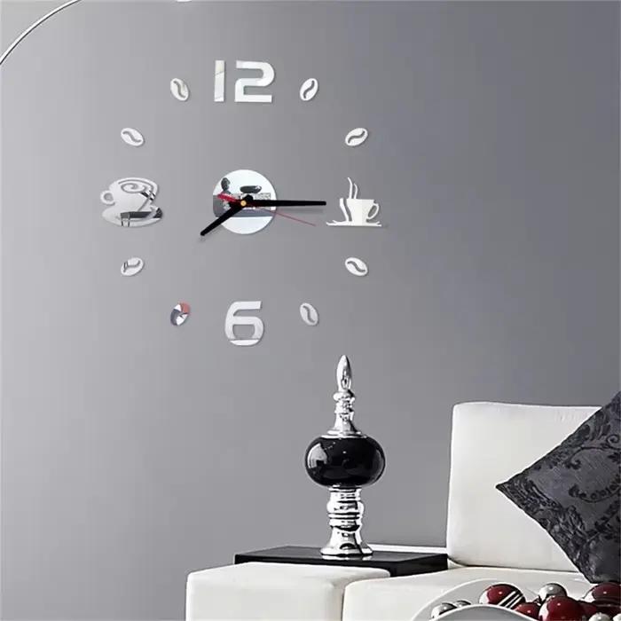 Horloge murale numérique autocollant Design moderne bricolage cuisine salon décor à la maison