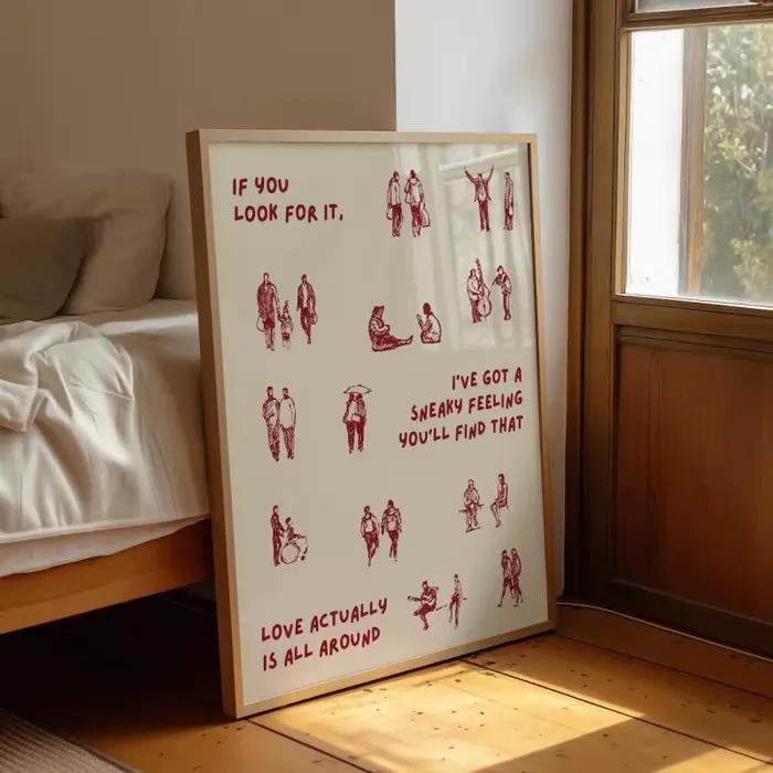 L'amour vraiment tout autour des imprimés sur toile