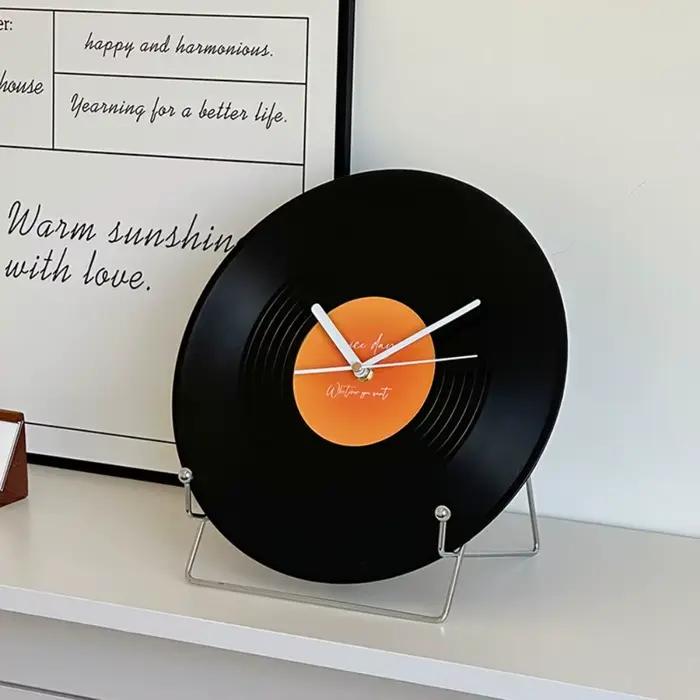Horloge murale avec disque vinyle coucher de soleil