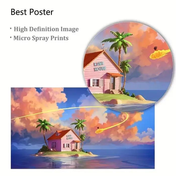 Affiches d'art murales de salle, dessin animé classique japonais, nuage, vue sur la mer, décoration de maison, peinture sur toile pour chambre à coucher, salon, imprimés artistiques imprimés