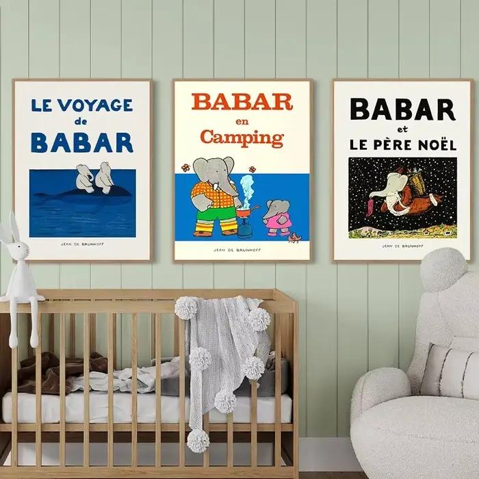 Affiche de contes de fées d'éléphant Babar