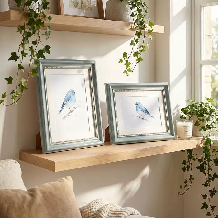 Lot de 2 cadres photo roses avec passe-partout 6 pouces