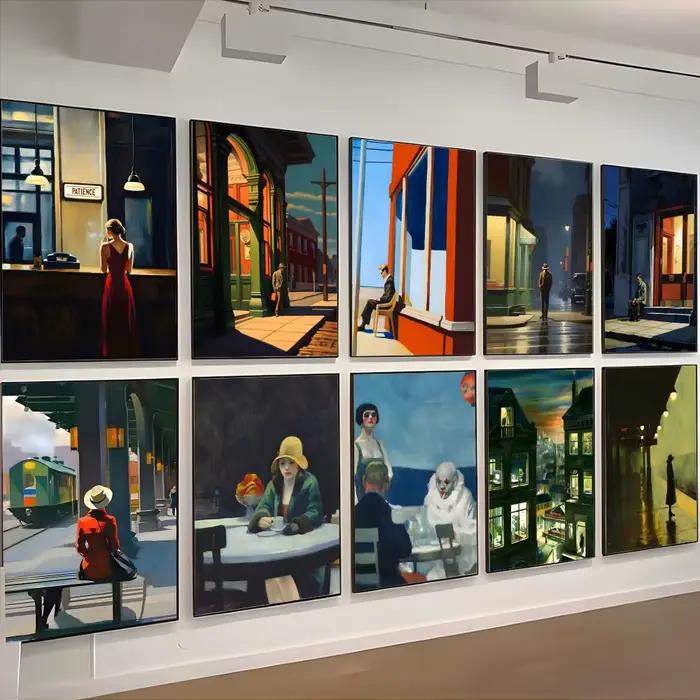 Affiches réalistes d'œuvres d'art d'Edward Hopper