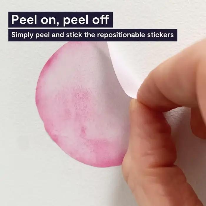 Autocollants muraux amovibles à pois aquarelle